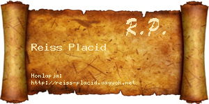 Reiss Placid névjegykártya